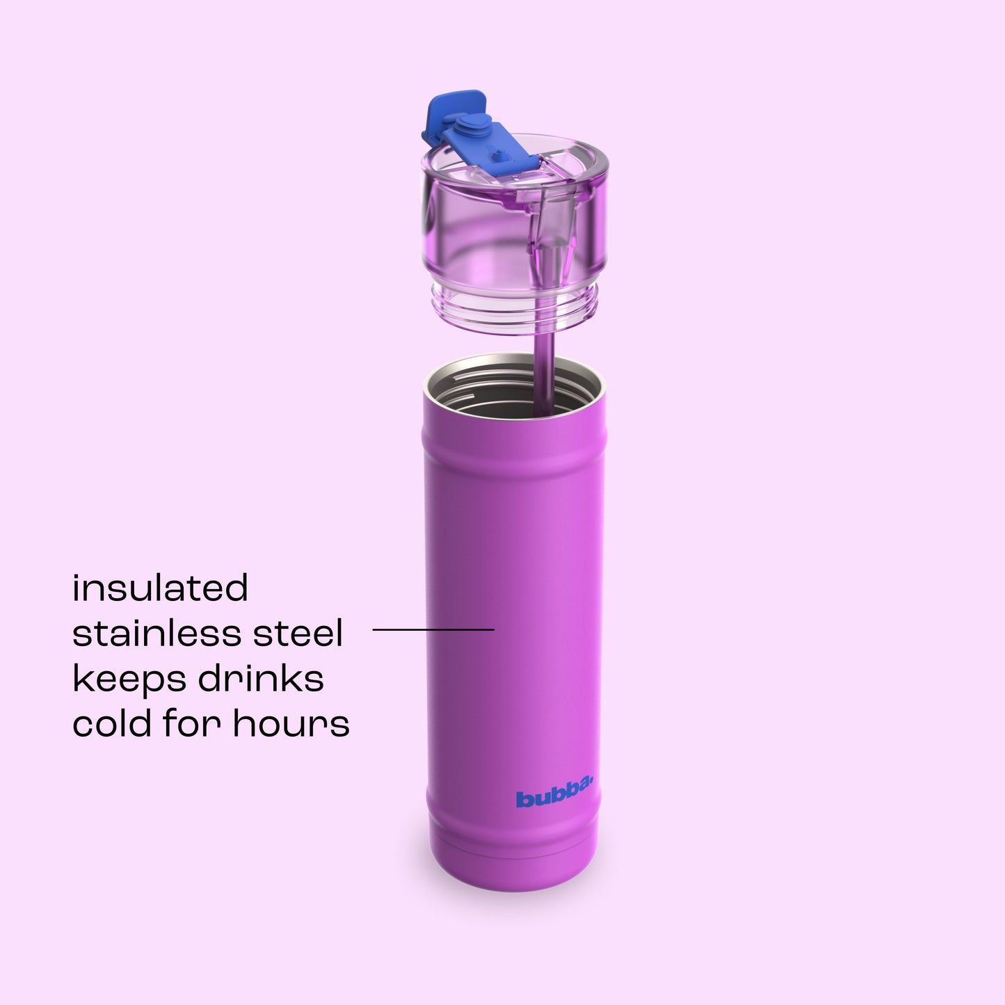 bubba 24 oz DualSip Insulated Stainless Steel Water Bottle - Mood Booster - US 3478